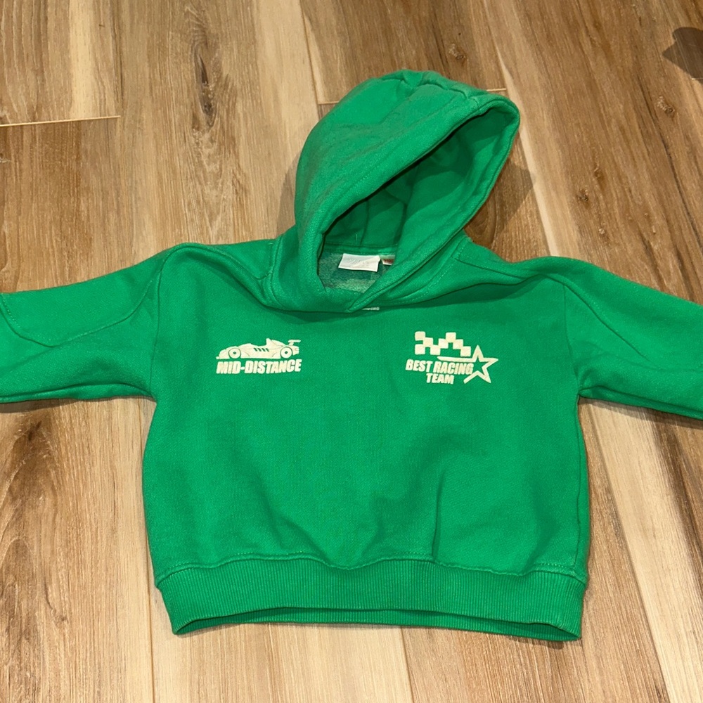 Zara Green Kids Best Racing Team Hoodie